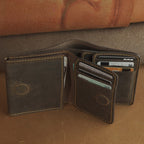 Vertical Waxed Cowhide Wallet