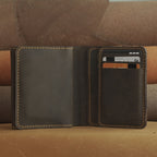 Vertical Waxed Cowhide Wallet