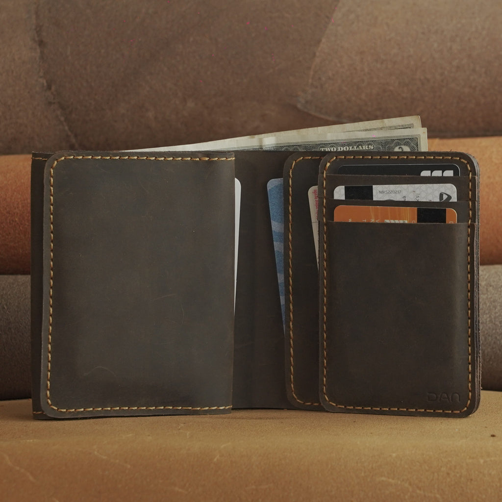 Vertical Waxed Cowhide Wallet