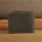 Leather Bifold Wallet with Magnetic Flap Card Pocket