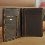 Vertical Leather Wallet 8 Card Slots