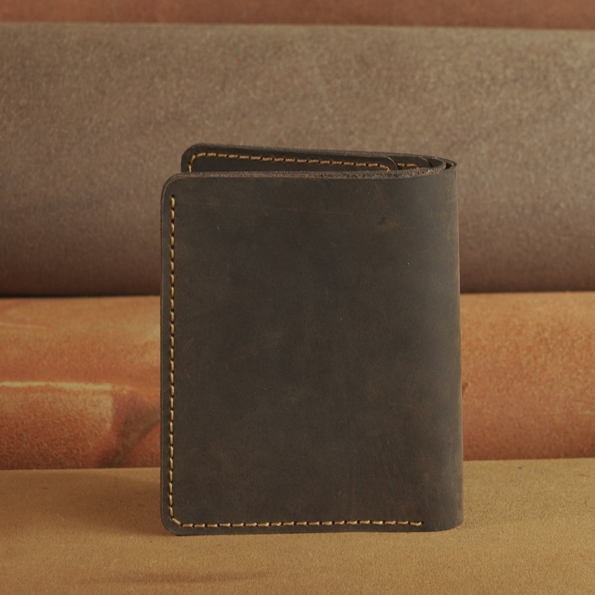 Vertical Leather Wallet 8 Card Slots