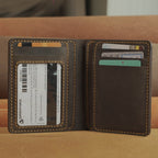 Vertical Leather Wallet 8 Card Slots