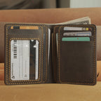Vertical Leather Wallet 8 Card Slots