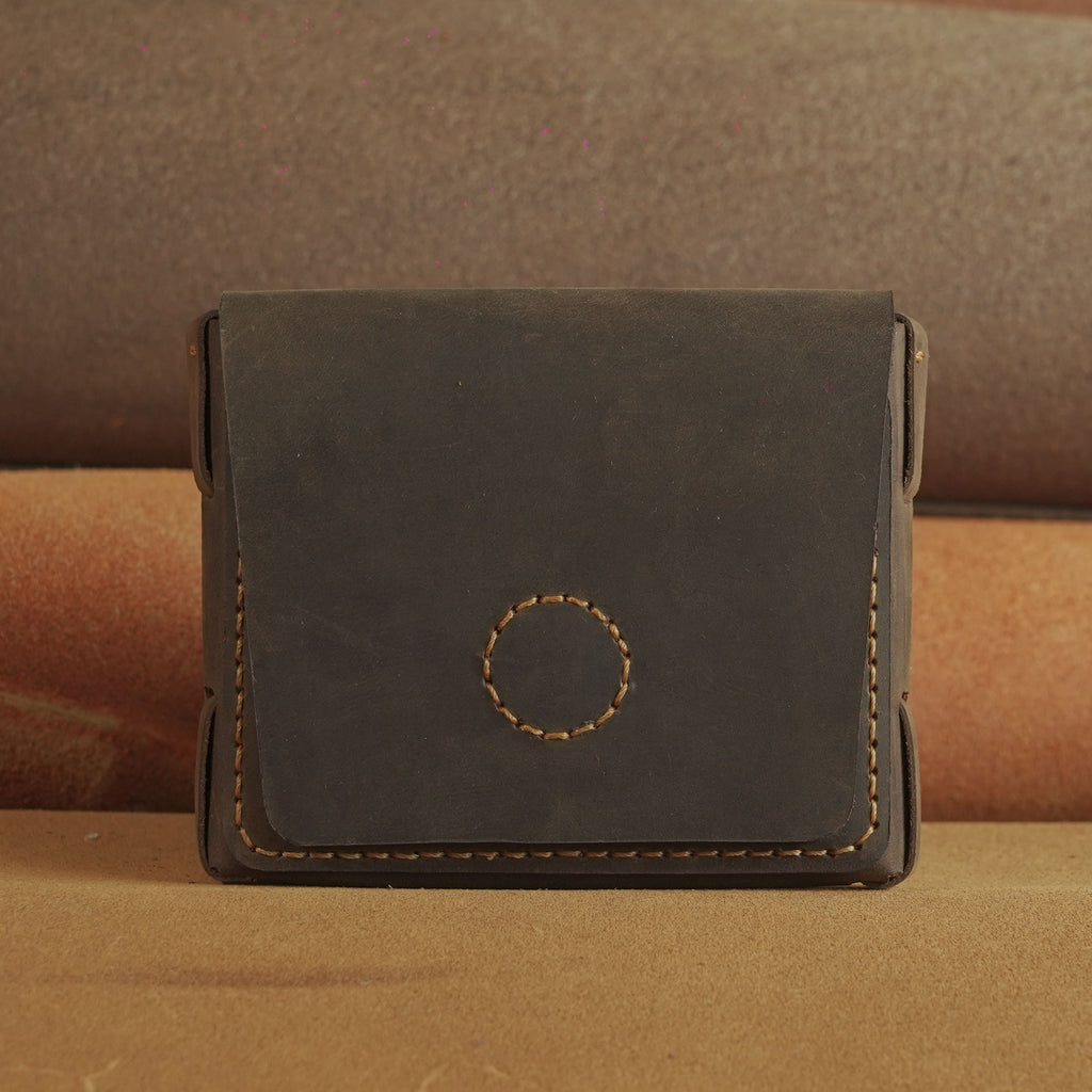Leather Card Case with Magnetic Flap