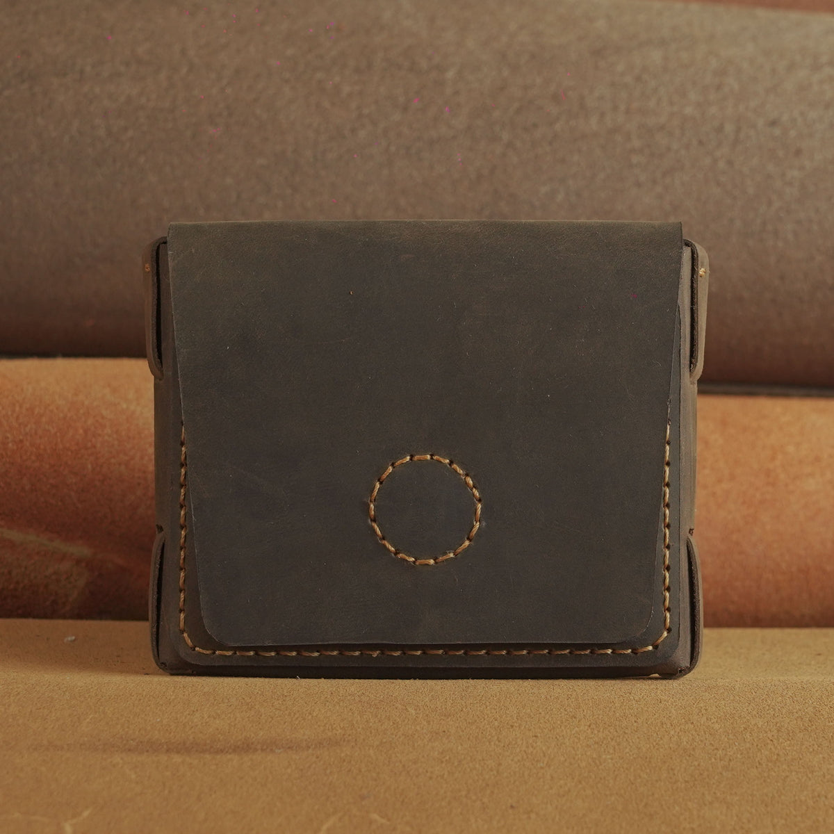 Leather Card Case with Magnetic Flap