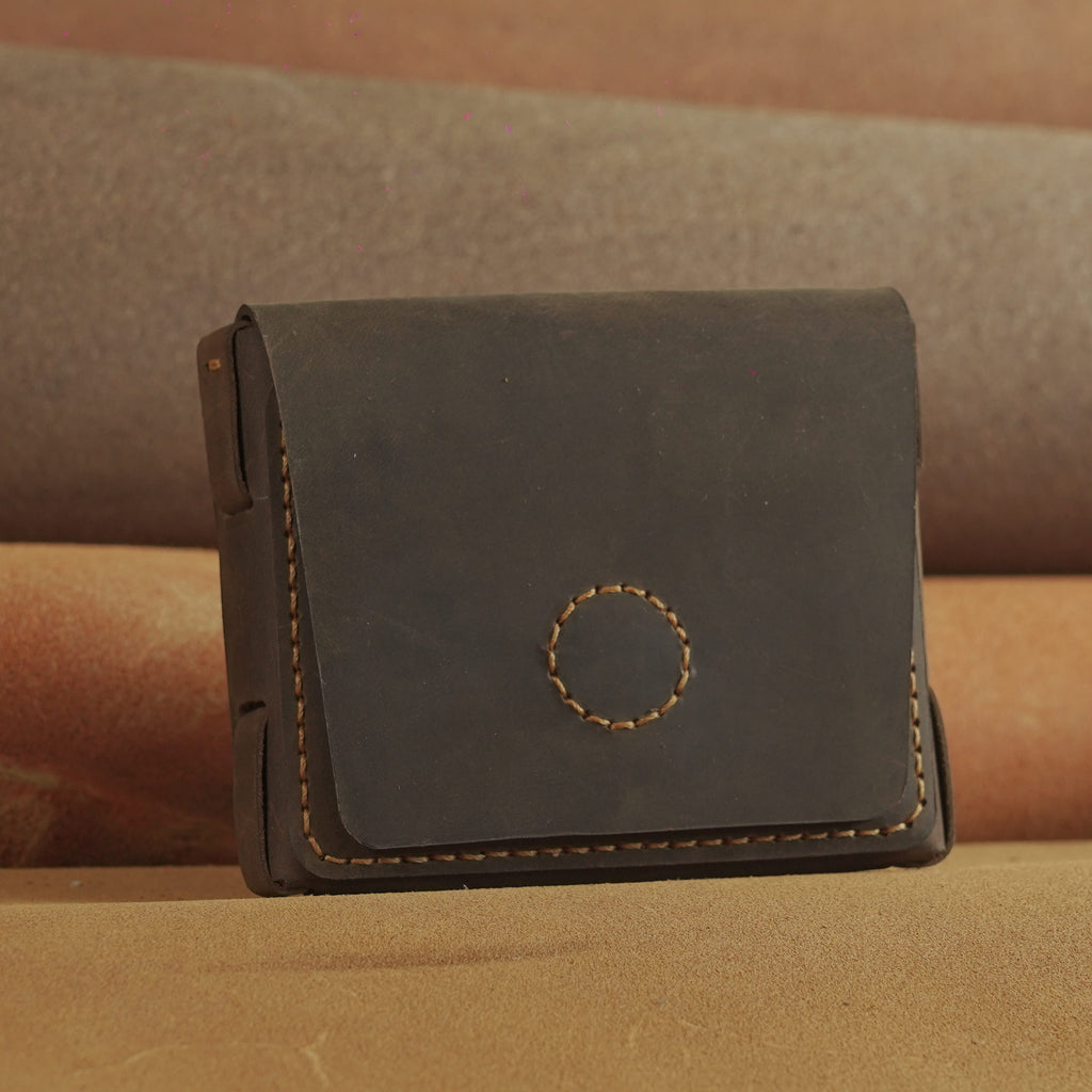 Leather Card Case with Magnetic Flap