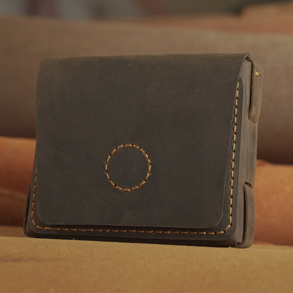 Leather Card Case with Magnetic Flap