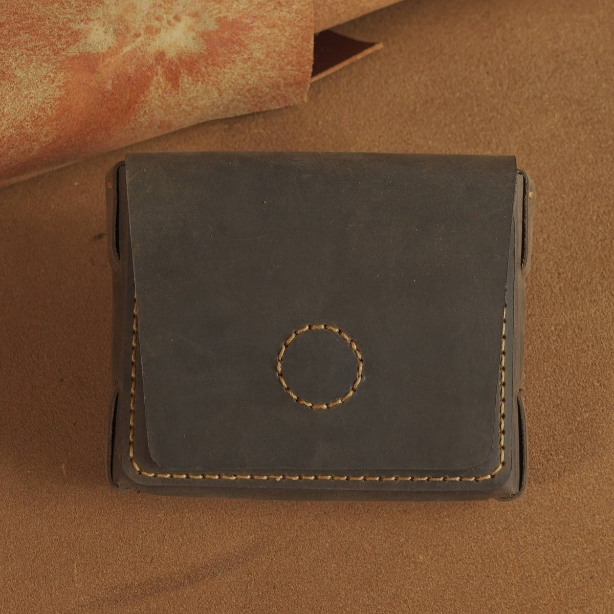 Leather Card Case with Magnetic Flap