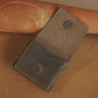 Leather Card Case with Magnetic Flap