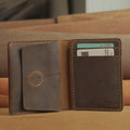 Compact Leather Wallet with Magnetic Card Pocket