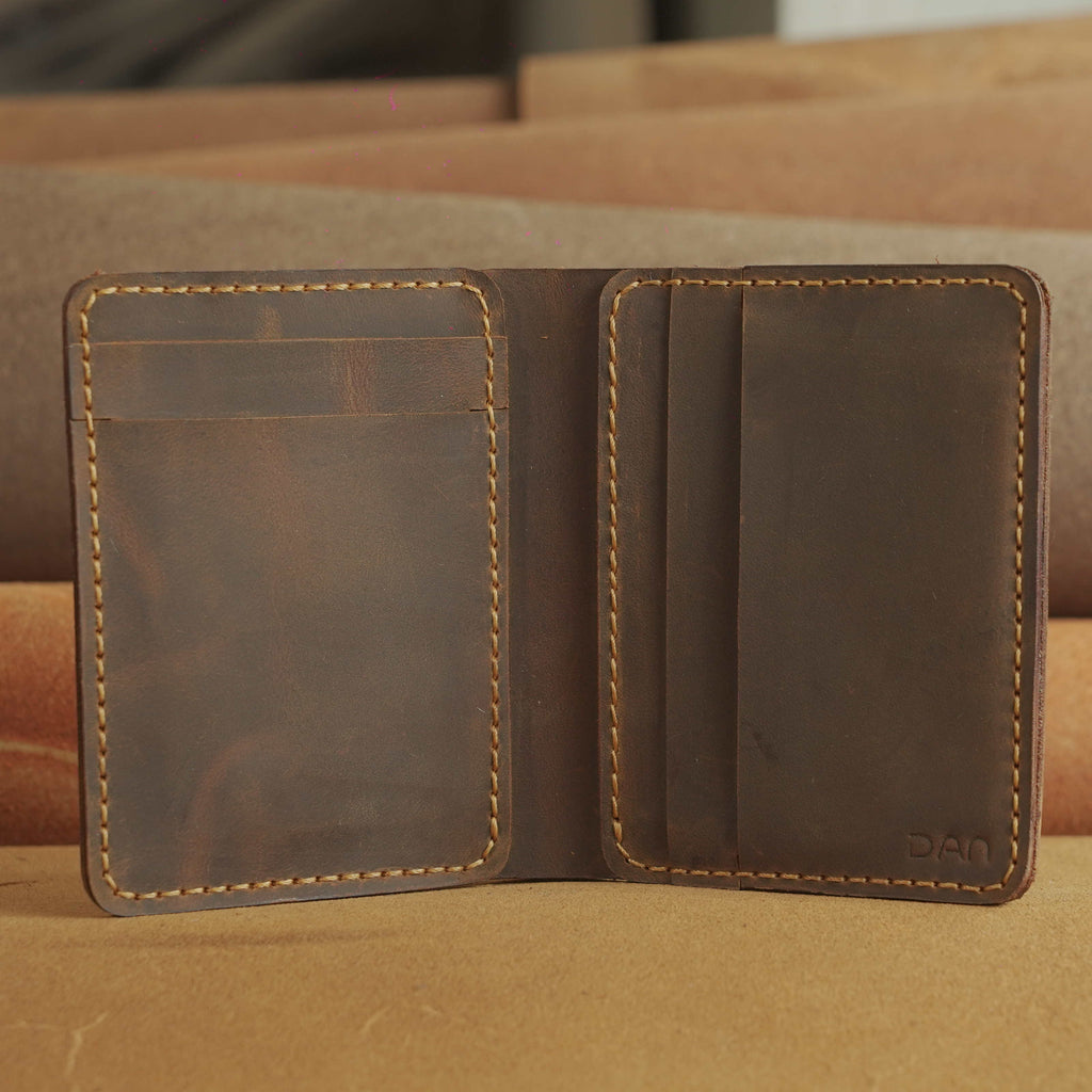 Compact Waxed Cowhide Wallet