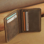 Compact Waxed Cowhide Wallet