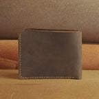 Compact Waxed Cowhide Bifold Wallet