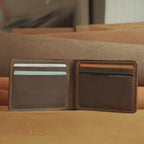 Compact Waxed Cowhide Bifold Wallet