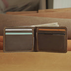 Compact Waxed Cowhide Bifold Wallet