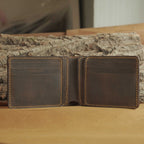 Classic Waxed Leather Bifold Wallet