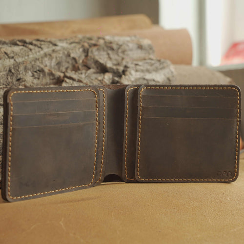 Classic Waxed Leather Bifold Wallet