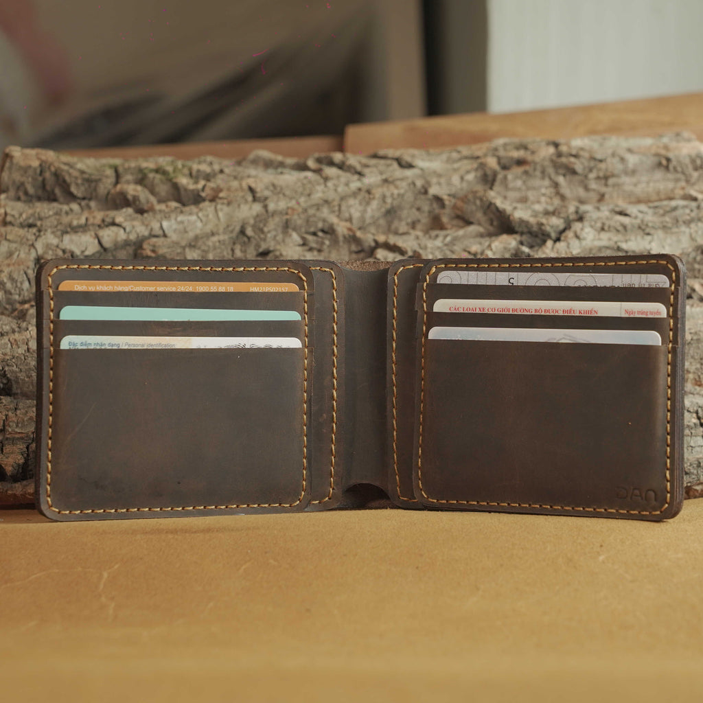 Classic Waxed Leather Bifold Wallet