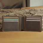 Classic Waxed Leather Bifold Wallet