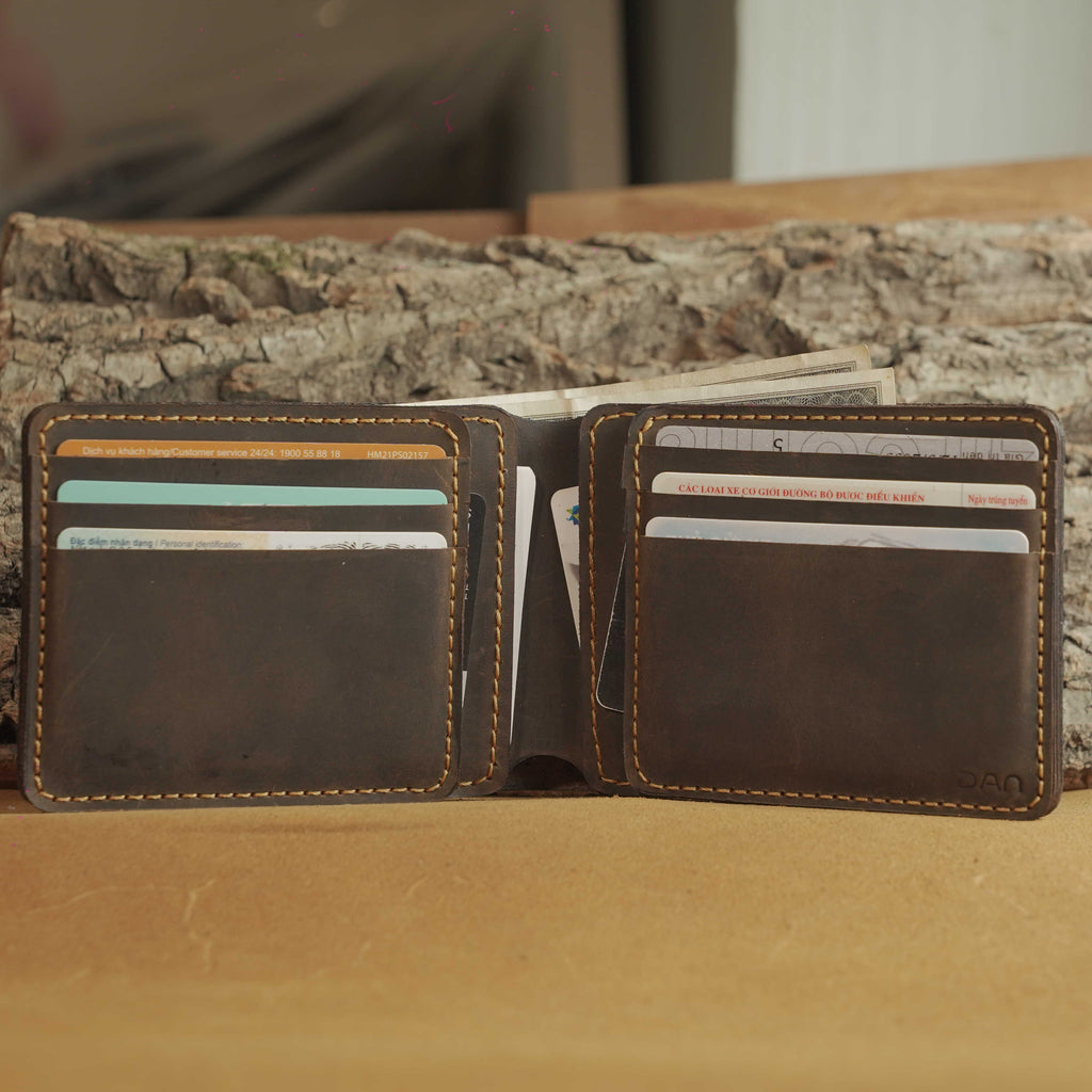 Classic Waxed Leather Bifold Wallet