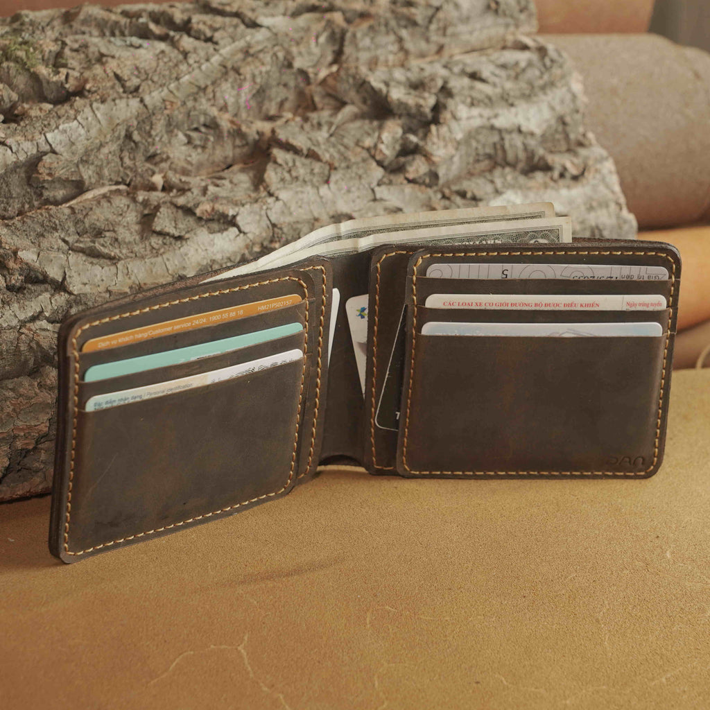 Classic Waxed Leather Bifold Wallet