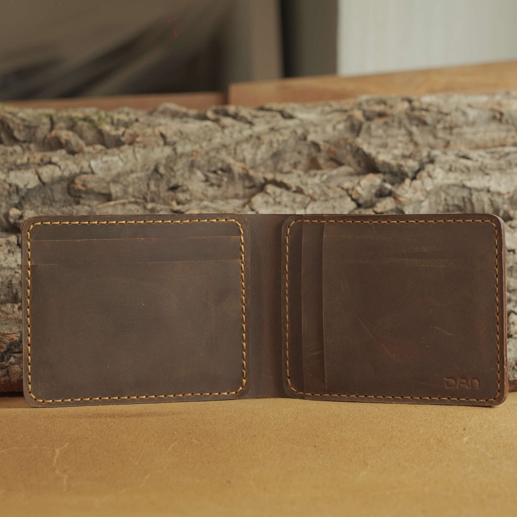 Handmade Waxed Leather Bifold Wallet