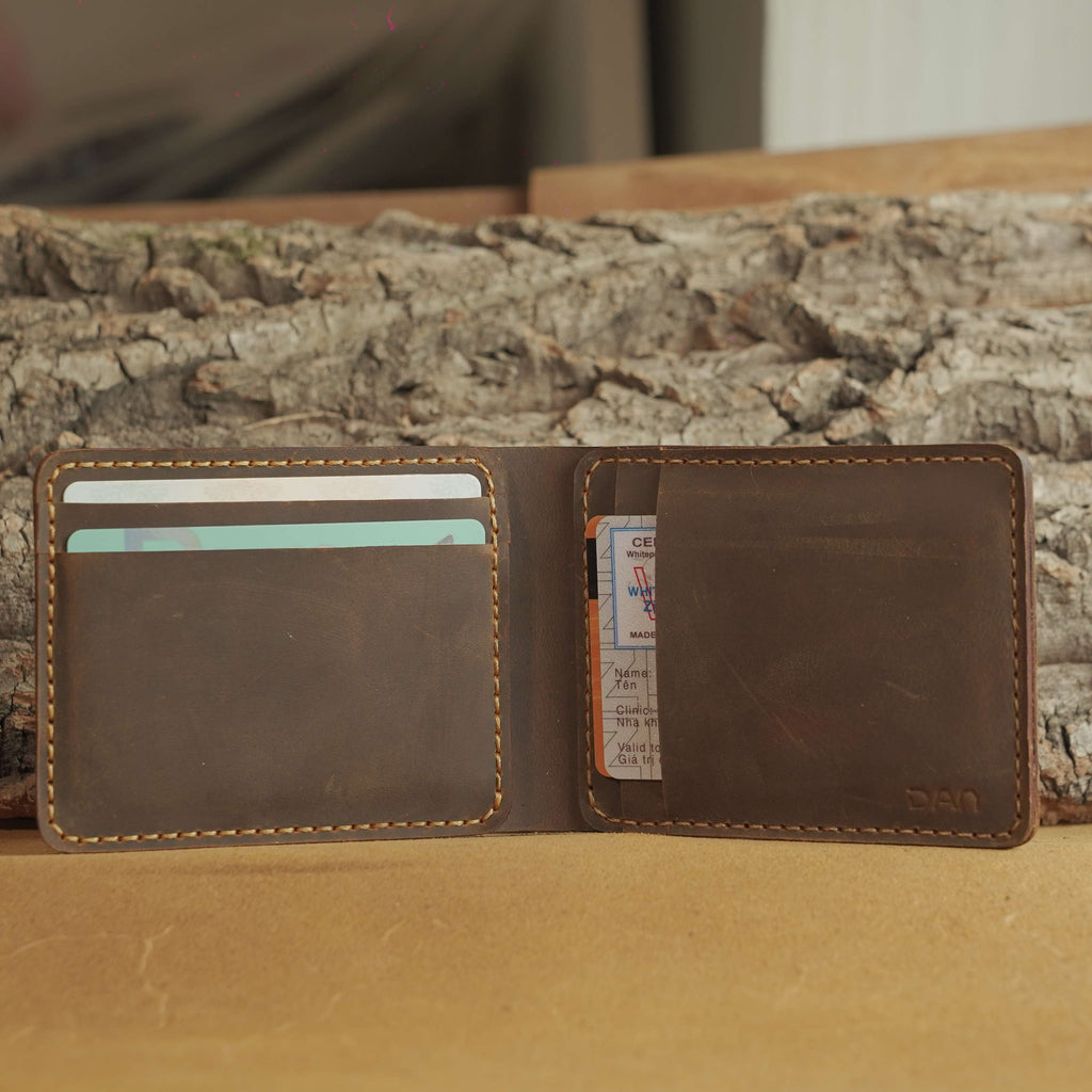 Handmade Waxed Leather Bifold Wallet