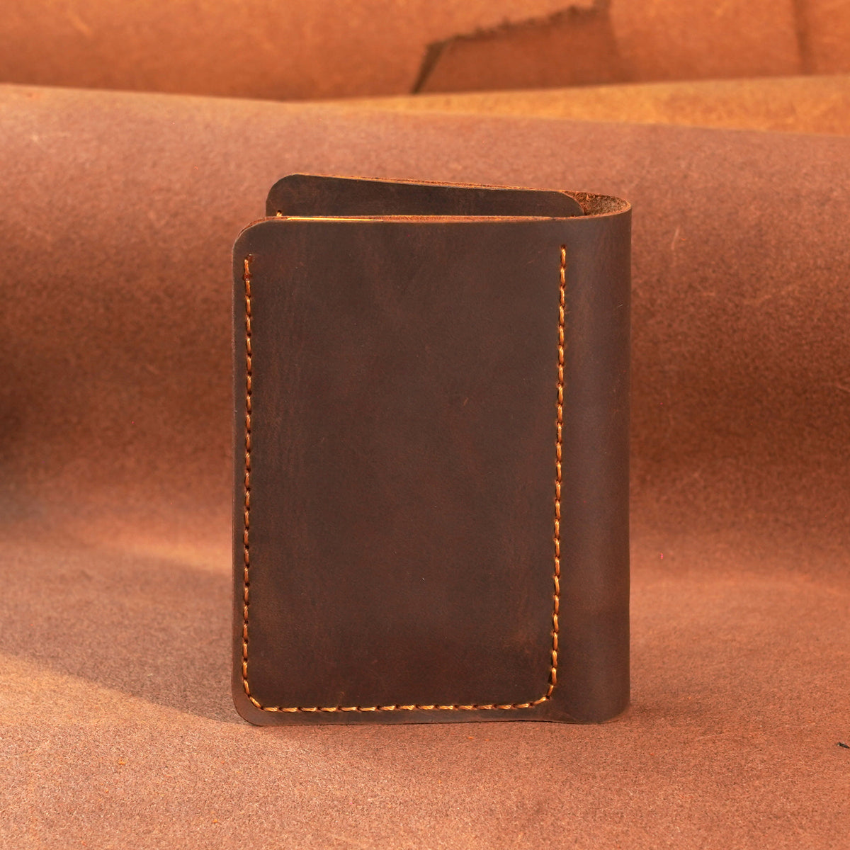 Vertical Cowhide Bifold Wallet