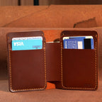 Vertical Cowhide Bifold Wallet