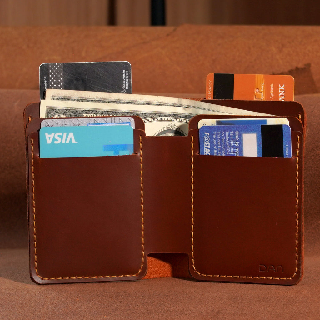 Vertical Cowhide Bifold Wallet