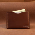 Slim Leather Card Holder with Cash Pocket