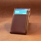 Slim Leather Card Holder with Cash Pocket