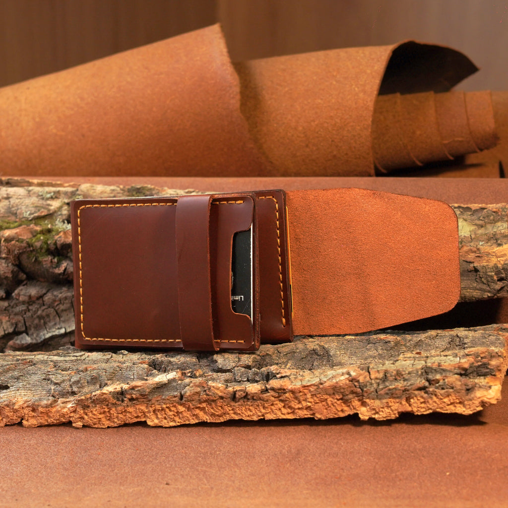 Horizontal Cowhide Wallet with Flap Closure