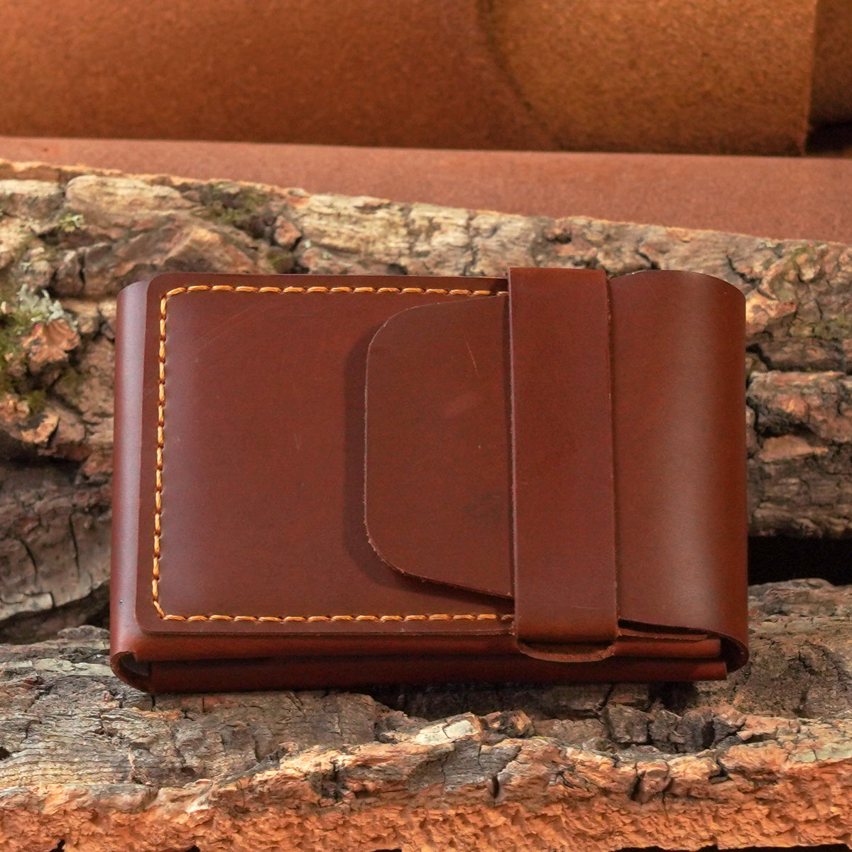 Horizontal Cowhide Wallet with Flap Closure