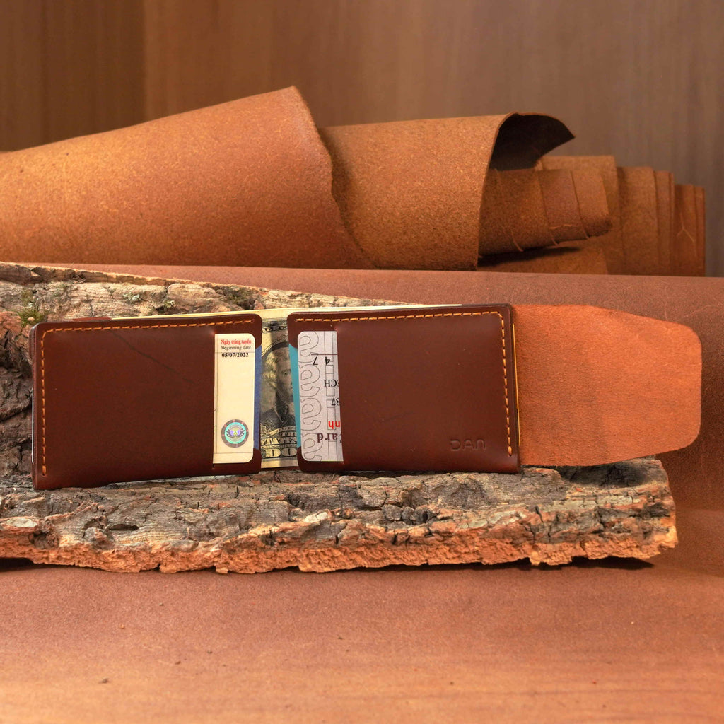 Horizontal Cowhide Wallet with Flap Closure