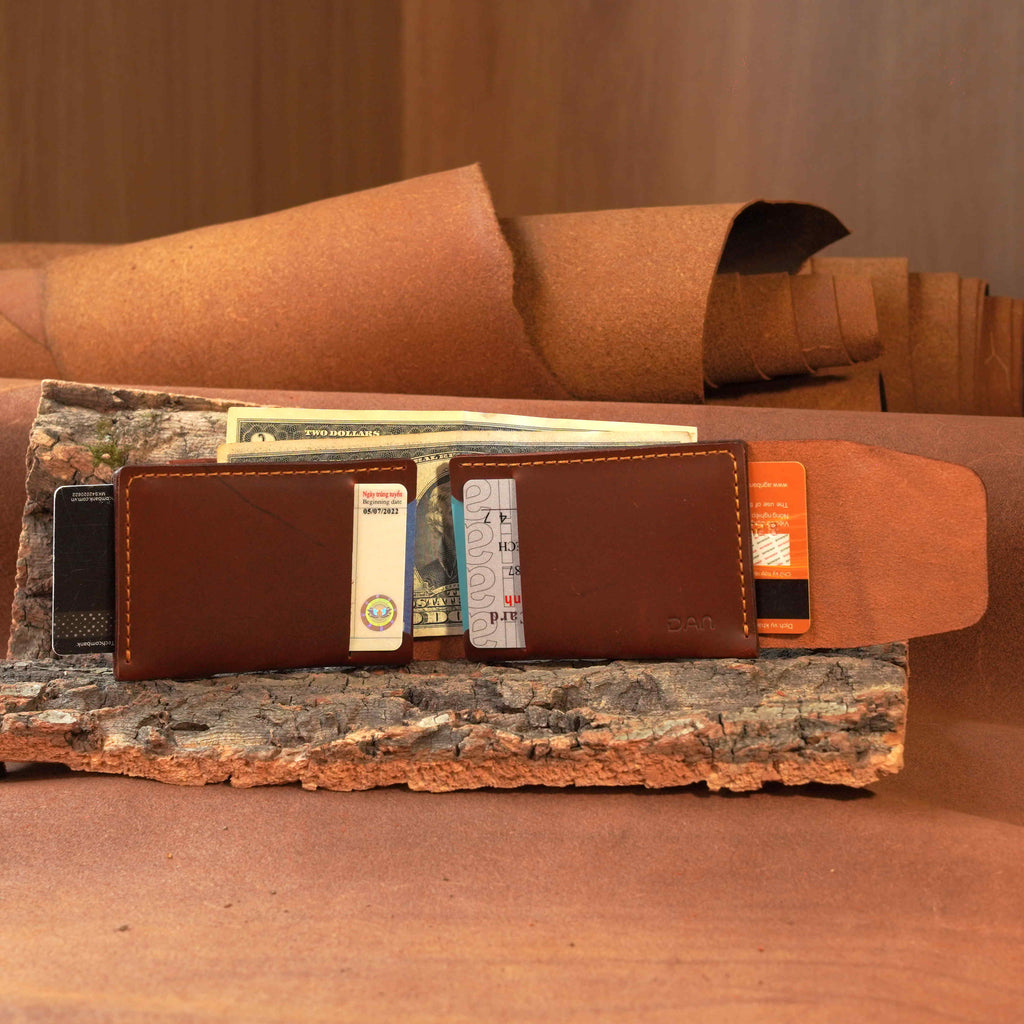 Horizontal Cowhide Wallet with Flap Closure