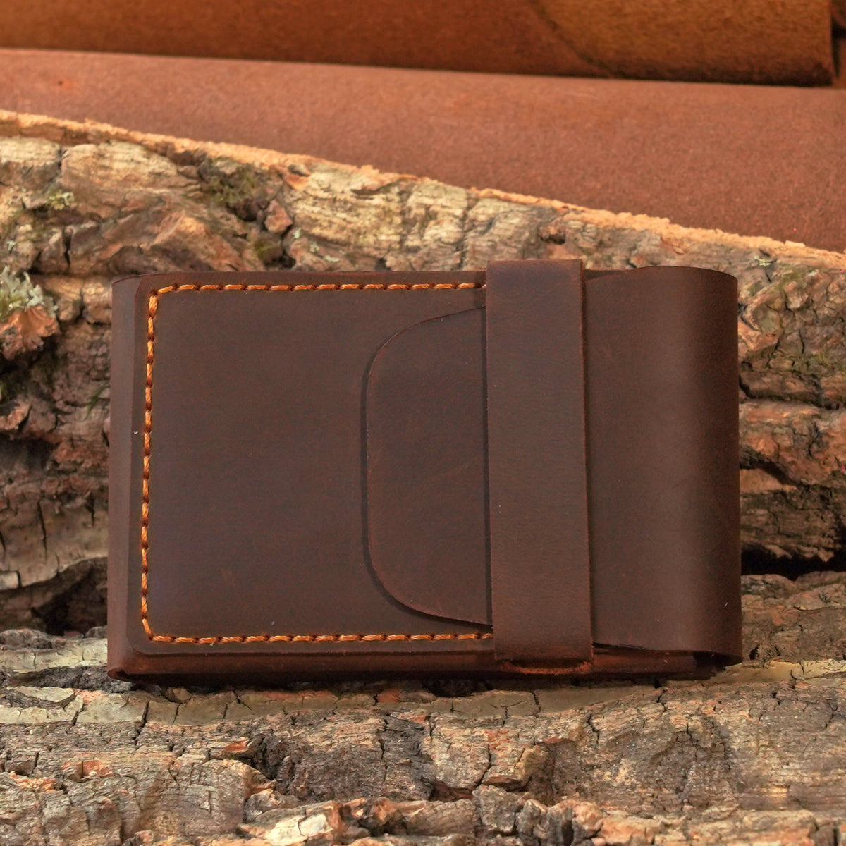 Horizontal Cowhide Wallet with Flap Closure