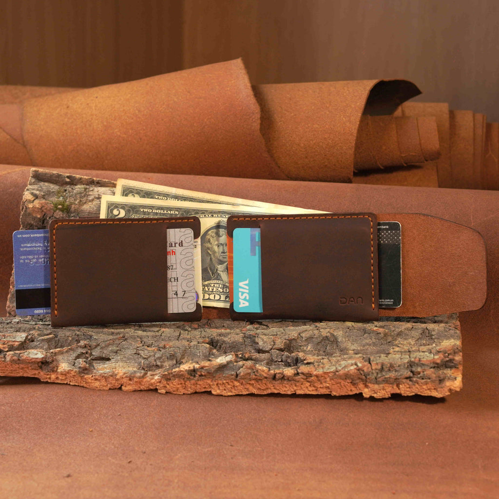 Horizontal Cowhide Wallet with Flap Closure