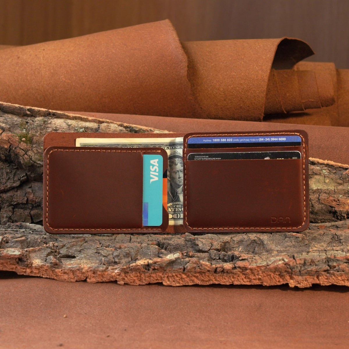 Horizontal Leather Bifold Wallet