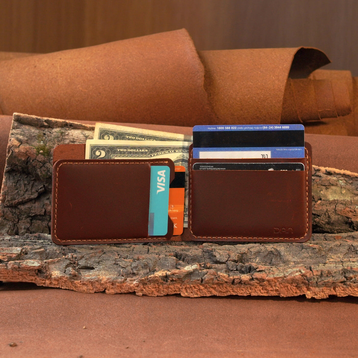 Horizontal Leather Bifold Wallet