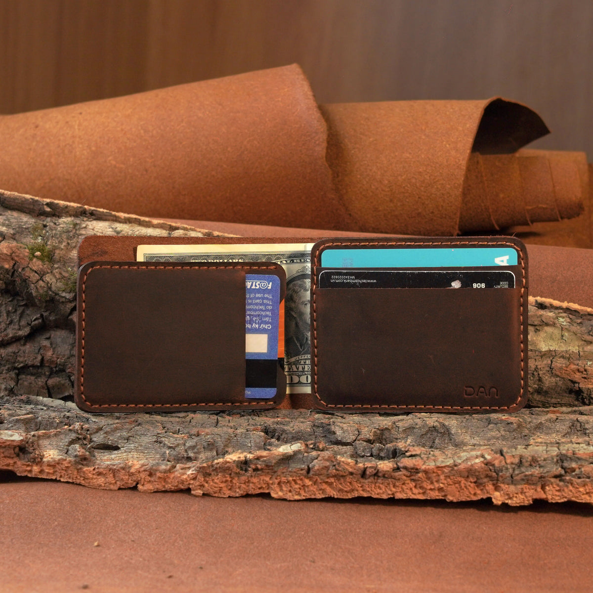 Horizontal Leather Bifold Wallet