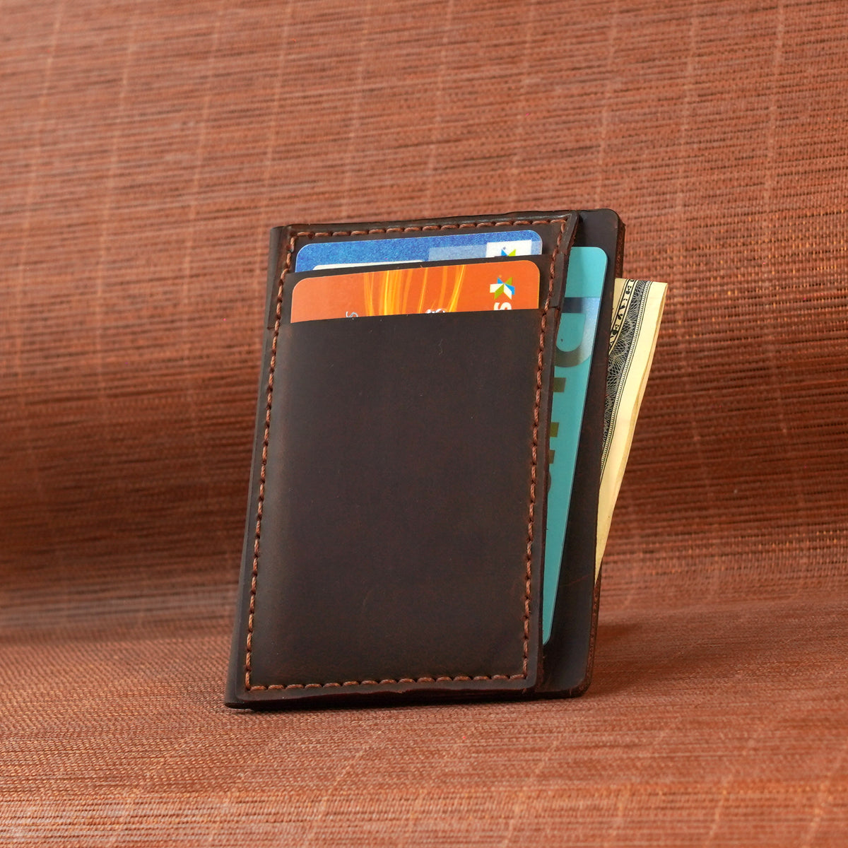 Mini Vertical Leather Card Wallet