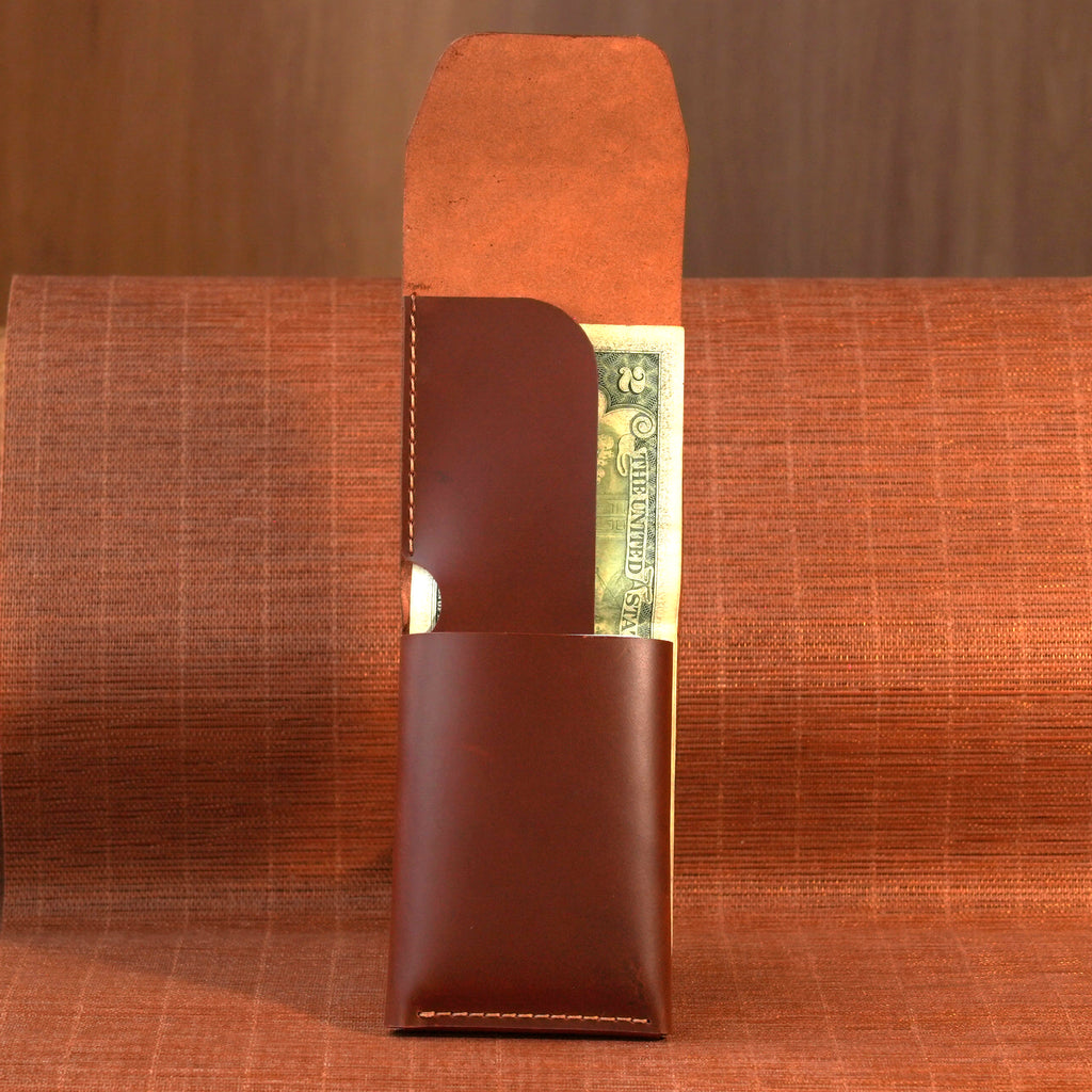 Compact Tuck-Flap Leather Wallet