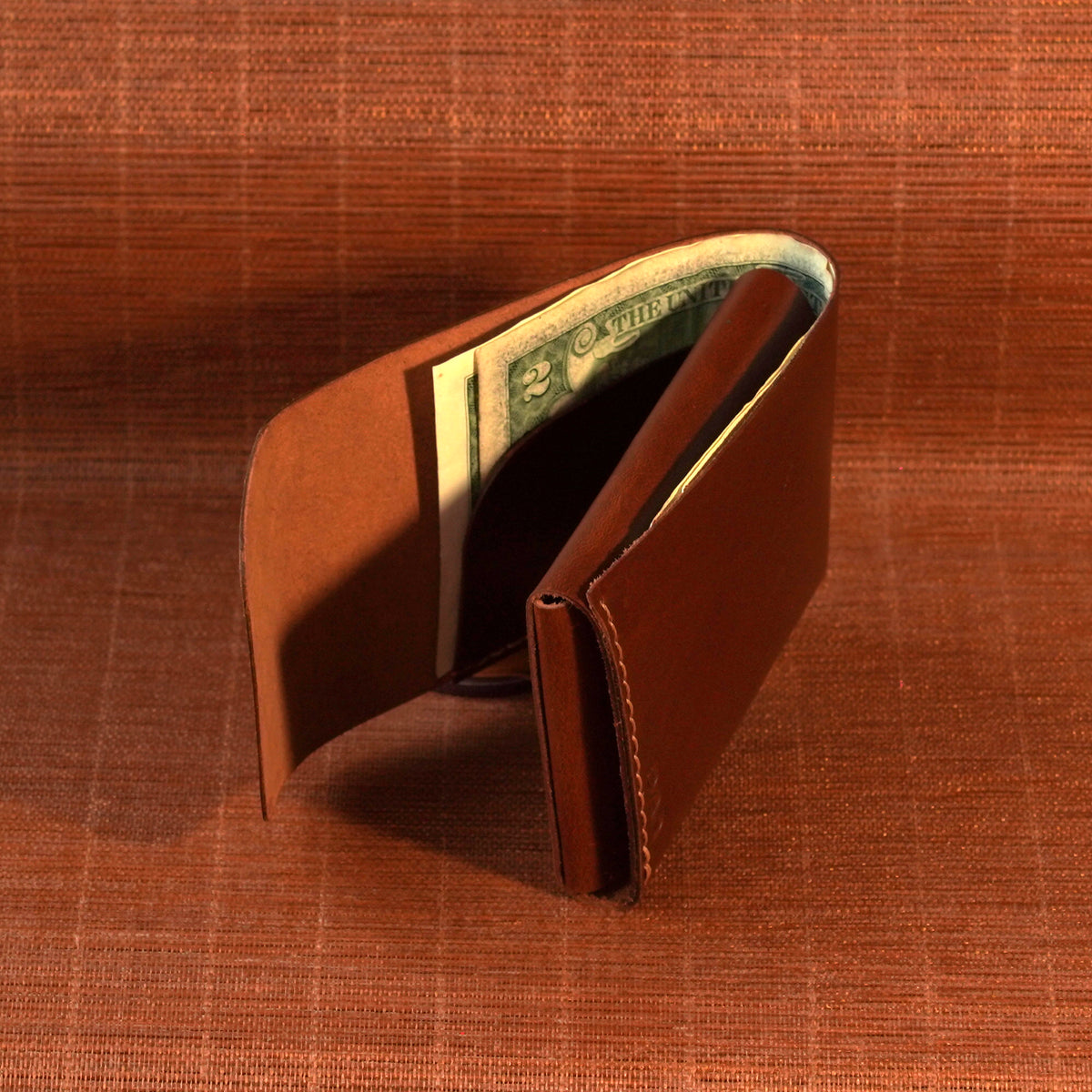 Compact Tuck-Flap Leather Wallet