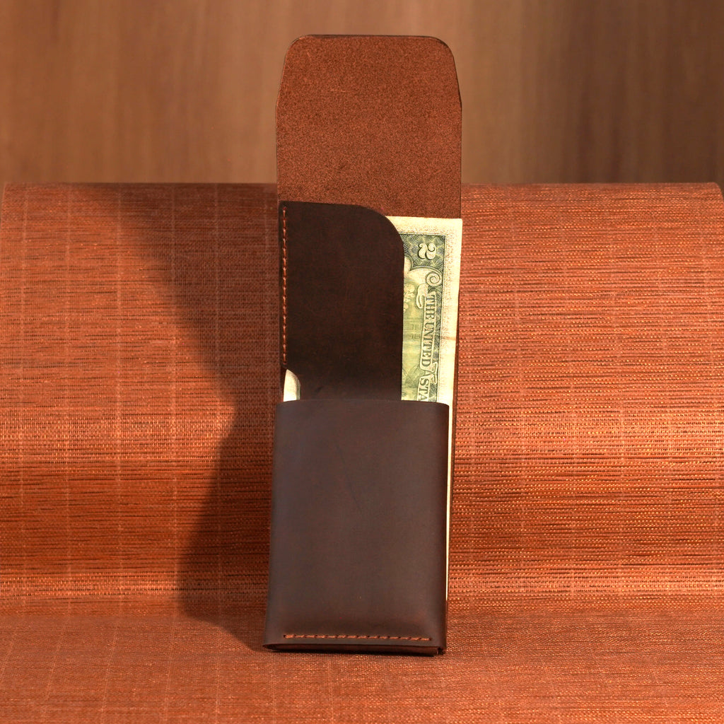 Compact Tuck-Flap Leather Wallet
