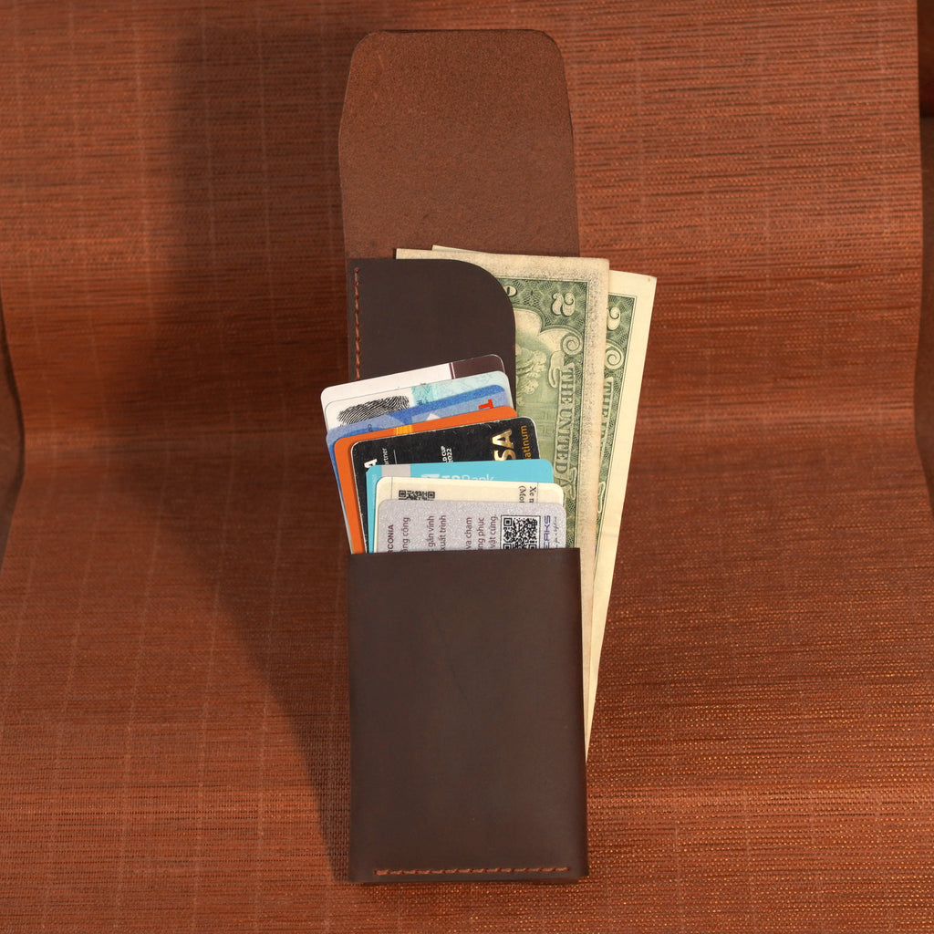 Compact Tuck-Flap Leather Wallet