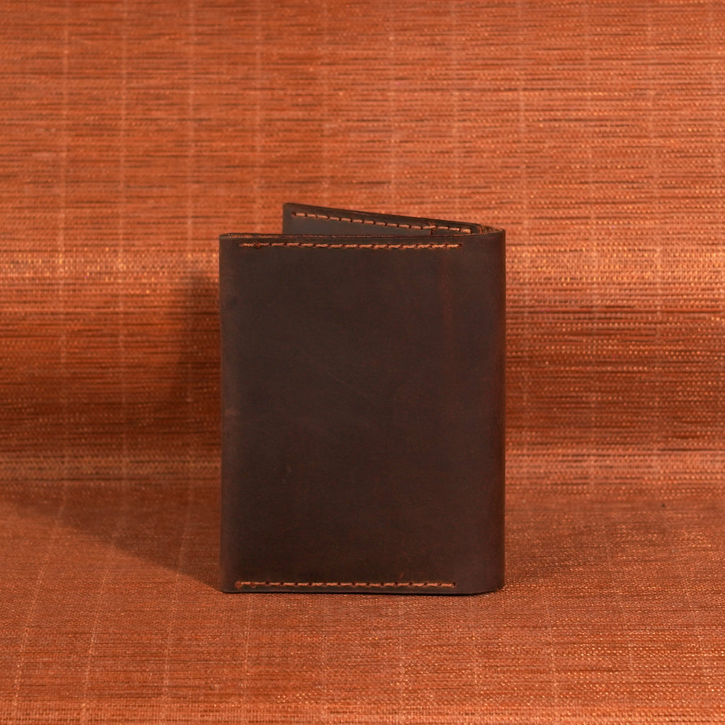 Vertical Leather Bifold Wallet