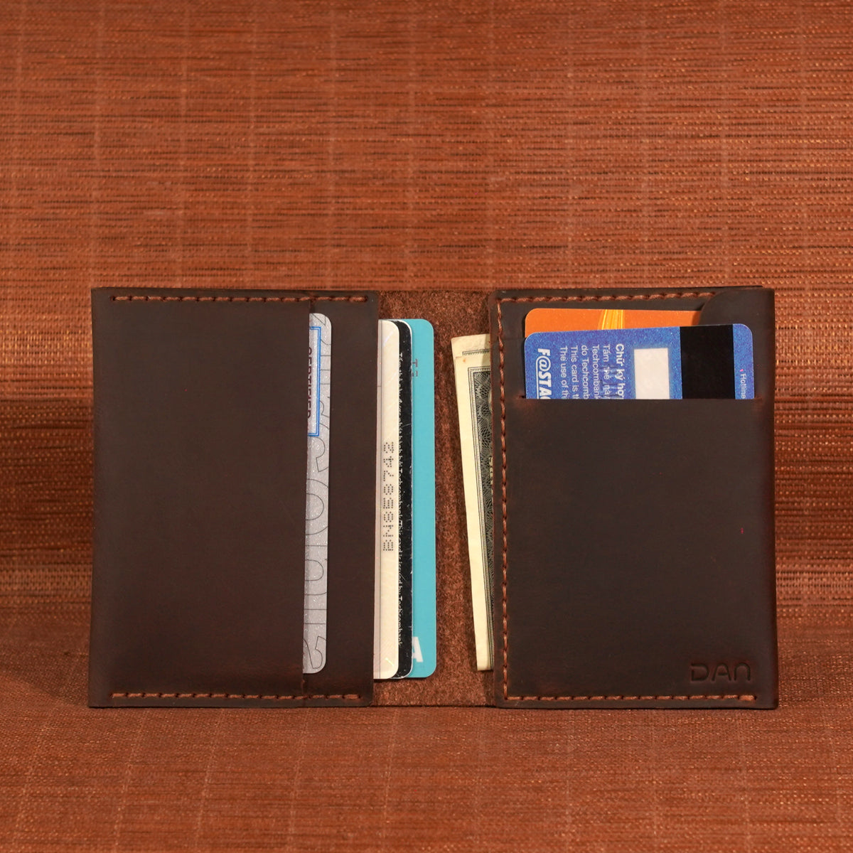 Vertical Leather Bifold Wallet