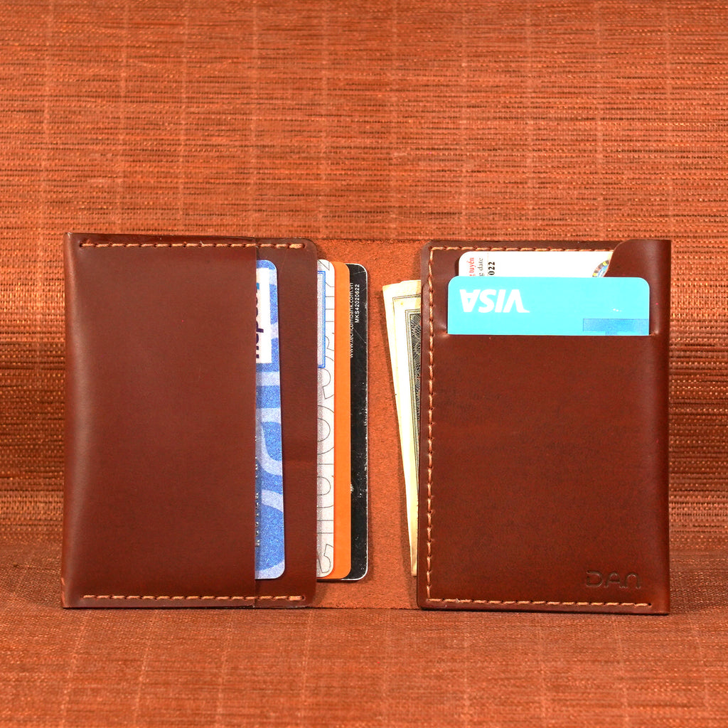 Vertical Leather Bifold Wallet